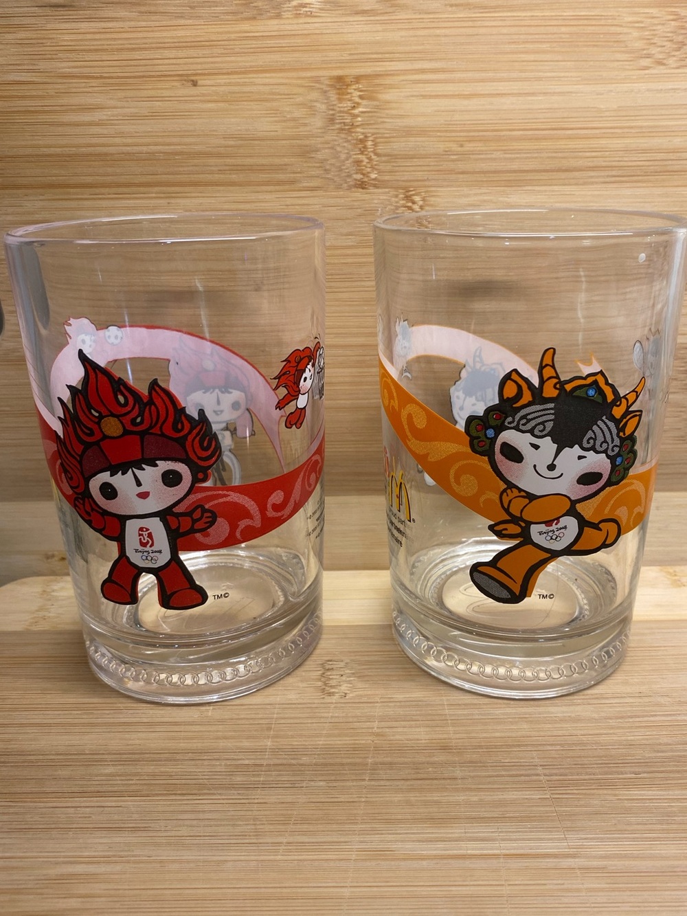 2008 McDonald’s Beijing Olympics Glasses Red Orange